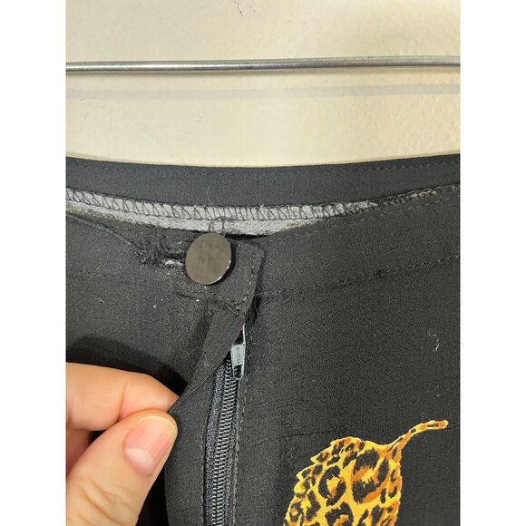 Retro Animal Print Maxi Skirt Black 8P Colorful Preppy Chic Safari Neutral Artsy - Picture 7 of 10